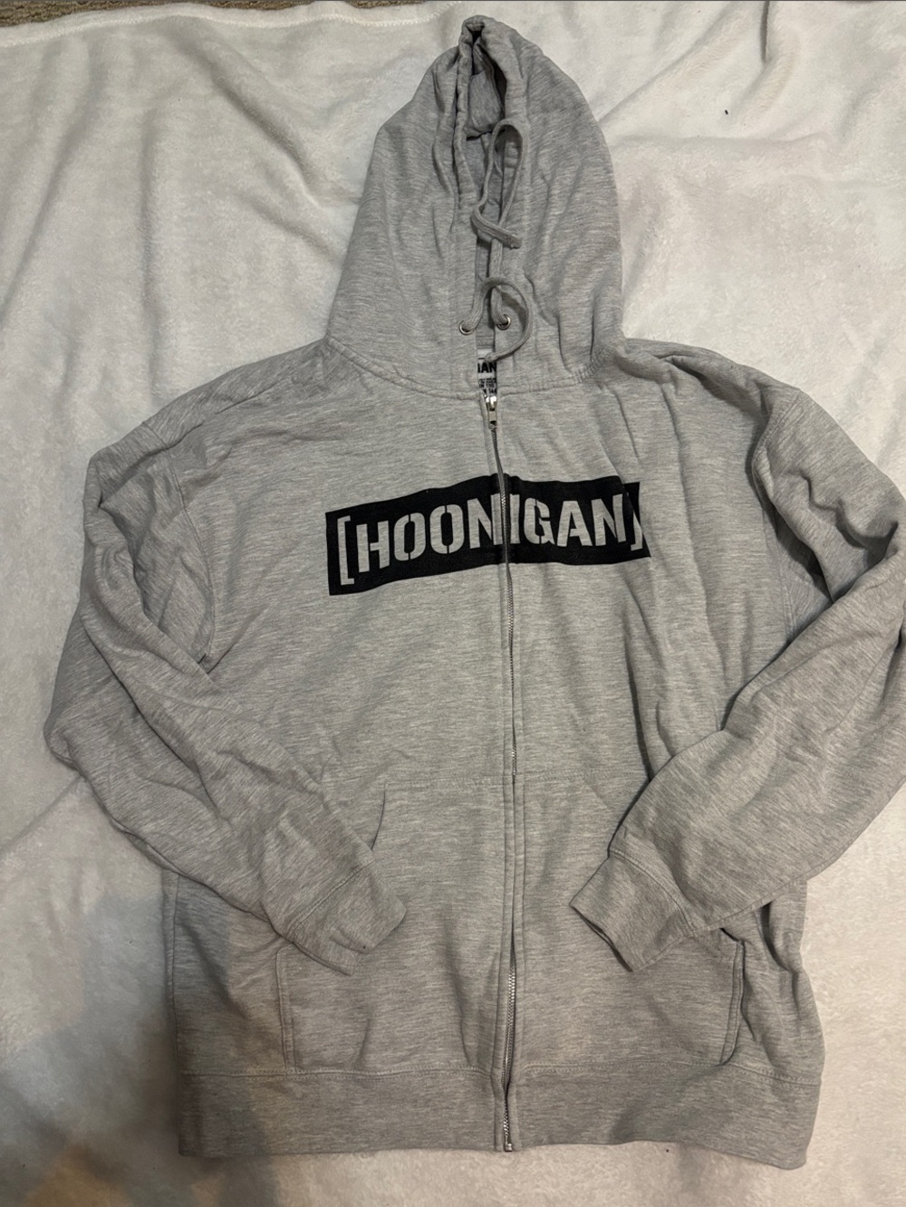 Hoonigan Men's Gray Zip-Up Hoodie